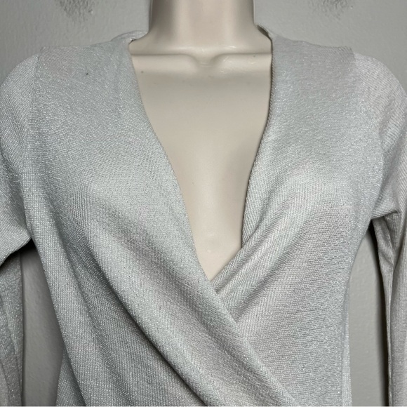 Michael Stars Women Top One Size Gray Tan Long Sleeve Balletcore Coquette - Picture 5 of 10